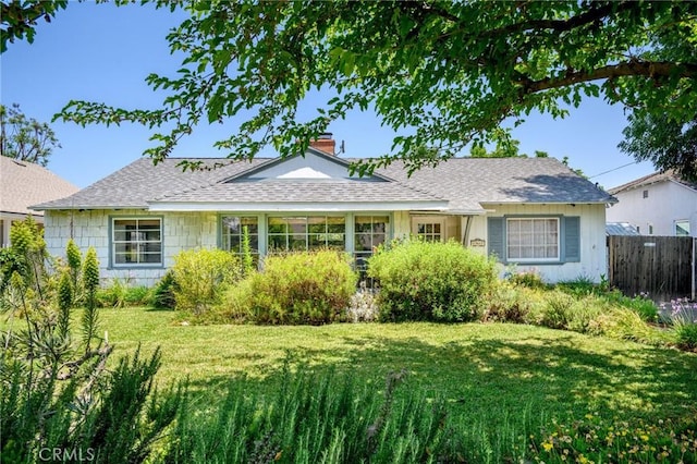 13617 Bassett St, Valley Glen, CA 91405 - view of front of house with a chimney and roof with shingles