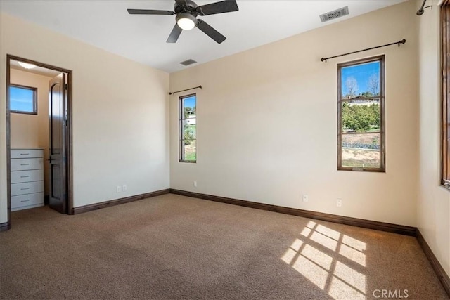 1470 Via Chaparral, Fallbrook, CA 92028 - unfurnished bedroom featuring multiple windows, baseboards, carpet floors, and ceiling fan