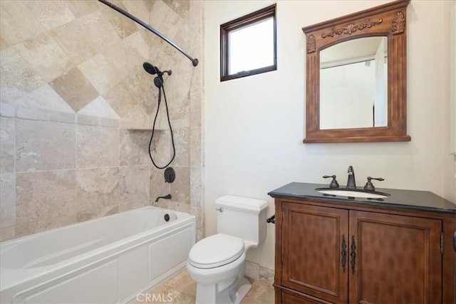 1470 Via Chaparral, Fallbrook, CA 92028 - bathroom with toilet, vanity, and shower / washtub combination