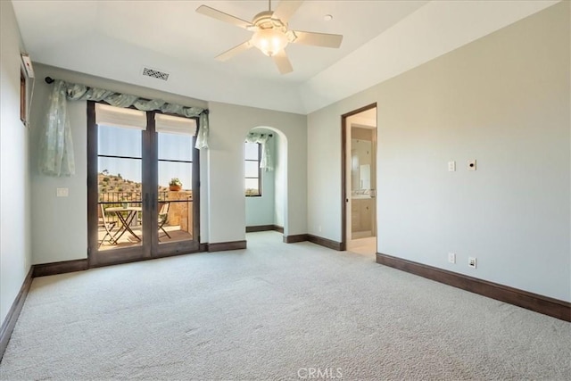 1470 Via Chaparral, Fallbrook, CA 92028 - empty room featuring light carpet, a ceiling fan, and baseboards
