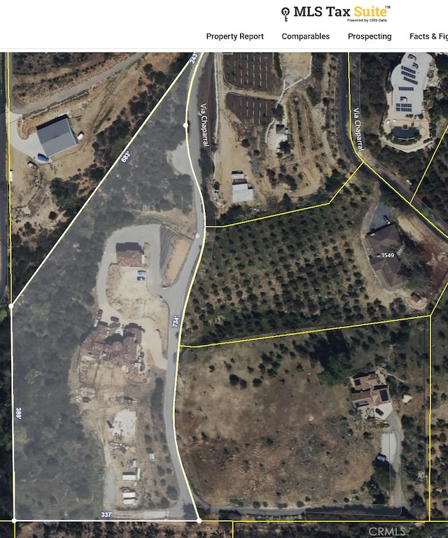 1470 Via Chaparral, Fallbrook, CA 92028 - map / location featuring property boundaries highlighted