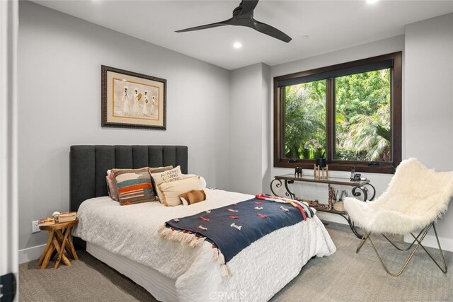 3386 Canyon Oaks Ter, Chico, CA 95928 - carpeted bedroom with recessed lighting and ceiling fan