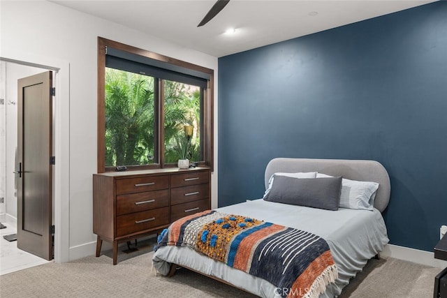3386 Canyon Oaks Ter, Chico, CA 95928 - bedroom featuring carpet flooring, ceiling fan, and baseboards