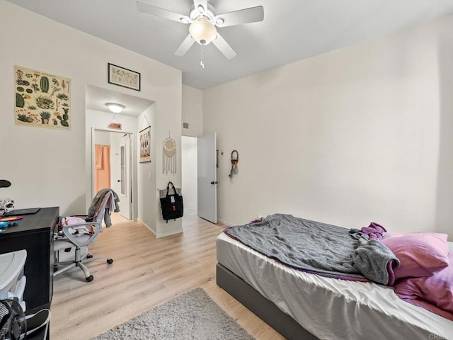 1465 E Lexington Ave Unit 11C, El Cajon, CA 92019 - bedroom with light wood-style floors and a ceiling fan