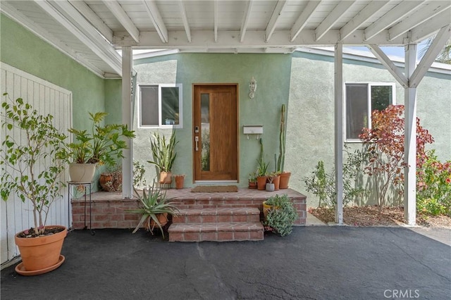 8521 Ranchito Ave, Panorama City, CA 91402 - entrance to property with stucco siding and a patio