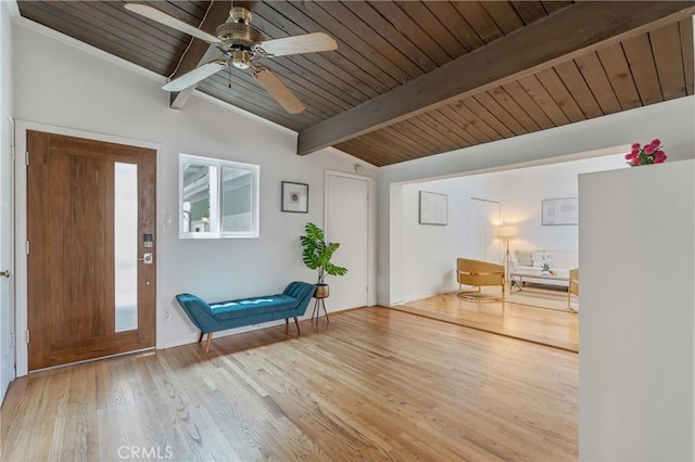 8521 Ranchito Ave, Panorama City, CA 91402 - sitting room with wood ceiling, wood finished floors, and ceiling fan