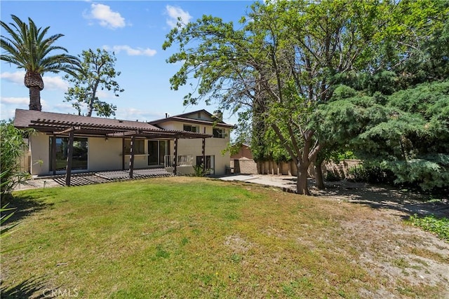 19627 Goldstream Way, Newhall, CA 91321 - rear view of property with a patio area, a pergola, and stucco siding