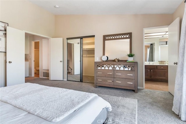 2209 E Badillo St, Covina, CA 91724 - carpeted bedroom featuring ensuite bath and a closet