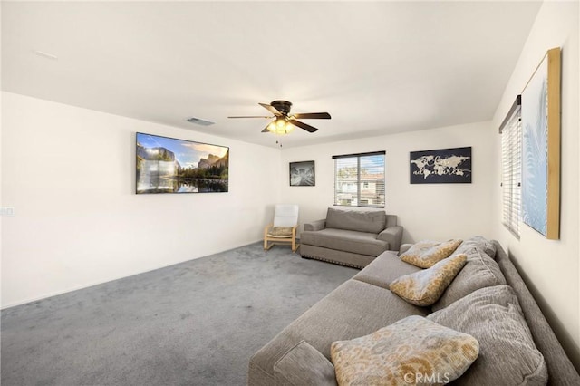 4337 Rima Dr, Fontana, CA 92336 - living area featuring carpet and a ceiling fan