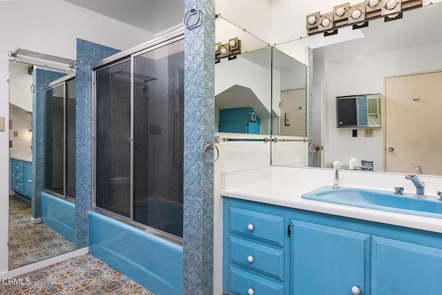1875 Rose Ave, San Marino, CA 91108 - bathroom with vanity and bath / shower combo with glass door