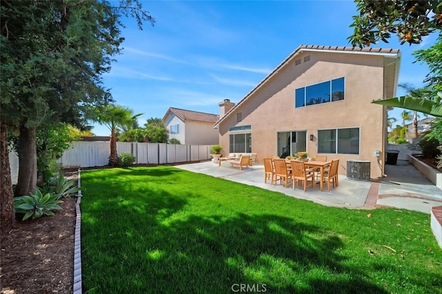 44779 Corte Sanchez, Temecula, CA 92592 - rear view of house with stucco siding, a patio area, and central AC unit