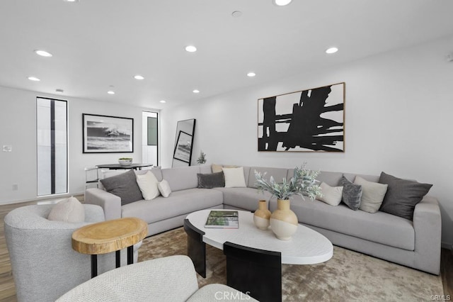 41361/2 Normal Ave Unit 1/2, Los Angeles, CA 90029 - living room with recessed lighting and wood finished floors