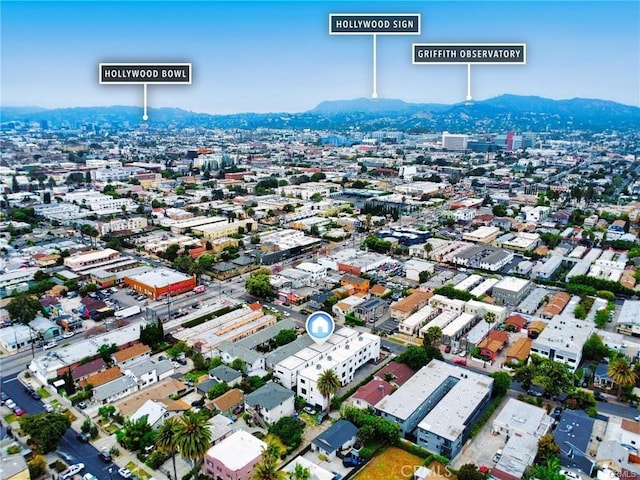 41361/2 Normal Ave Unit 1/2, Los Angeles, CA 90029 - aerial overview of property's location featuring mountains and nearby urban area