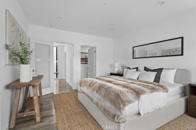 41361/2 Normal Ave Unit 1/2, Los Angeles, CA 90029 - bedroom with wood finished floors and recessed lighting