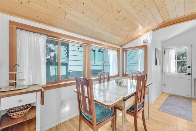 319 W 6th St, Claremont, CA 91711 - dining area featuring wood ceiling, light wood-type flooring, and lofted ceiling