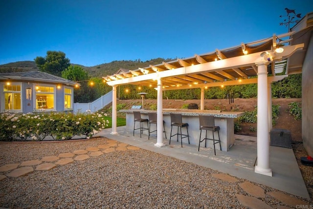 2507 Walinca Way, Vista, CA 92084 - view of patio / terrace with a pergola and a mountain view