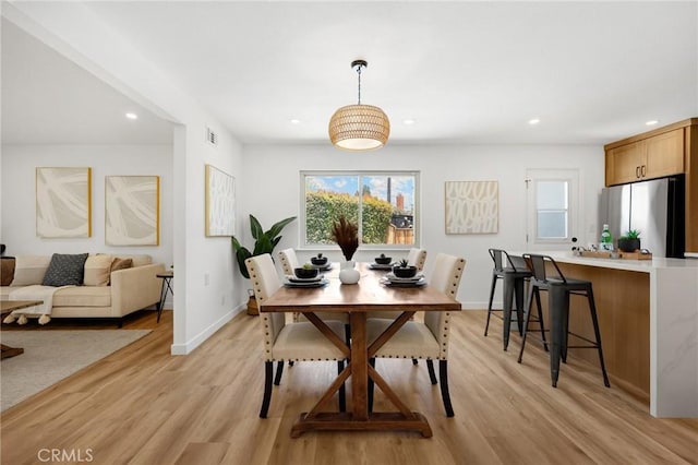1292 Tiffany Pl, Tustin, CA 92780 - dining area with recessed lighting, light wood-type flooring, and baseboards
