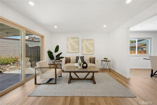 1292 Tiffany Pl, Tustin, CA 92780 - living room featuring wood finished floors, recessed lighting, and baseboards