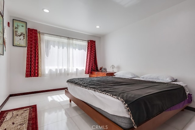 2600 Brynwood Pl, West Covina, CA 91792 - bedroom with baseboards, light tile patterned floors, and recessed lighting