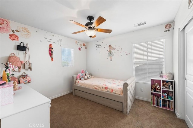 3116 Perdot Ave, Rosamond, CA 93560 - carpeted bedroom with a ceiling fan and baseboards