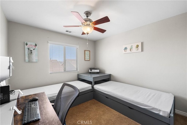 3116 Perdot Ave, Rosamond, CA 93560 - carpeted office with a ceiling fan