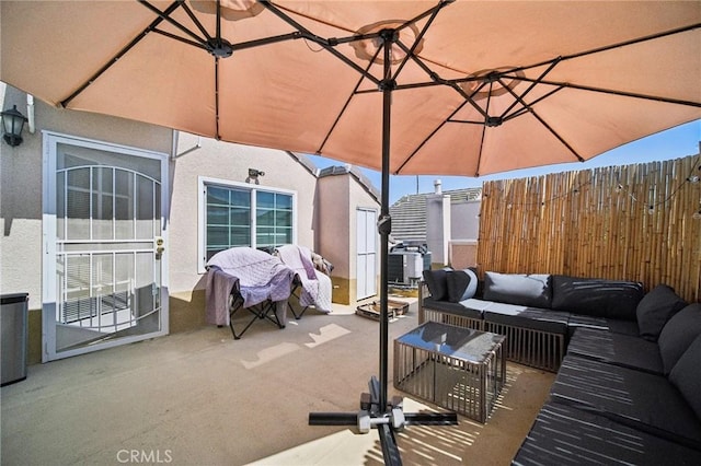 10659 Bloomfield St, Toluca Lake, CA 91602 - view of patio with an outdoor living space