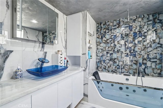 10659 Bloomfield St, Toluca Lake, CA 91602 - full bath with vanity and a combined bath / shower with rainfall shower