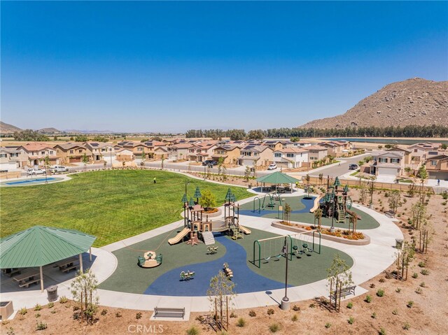 30769 Impala Ct, Winchester, CA 92596 - aerial view of residential area with a recreational park and a mountain backdrop
