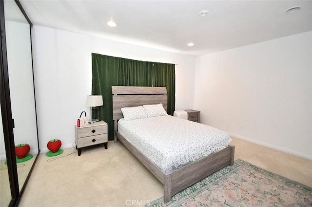 7309 Franklin Ave Unit 105, Los Angeles, CA 90046 - bedroom featuring light carpet, recessed lighting, and baseboards
