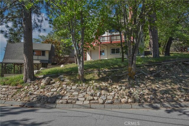 28680 Zion Dr, Lake Arrowhead, CA 92352 - view of property hidden behind natural elements featuring a deck