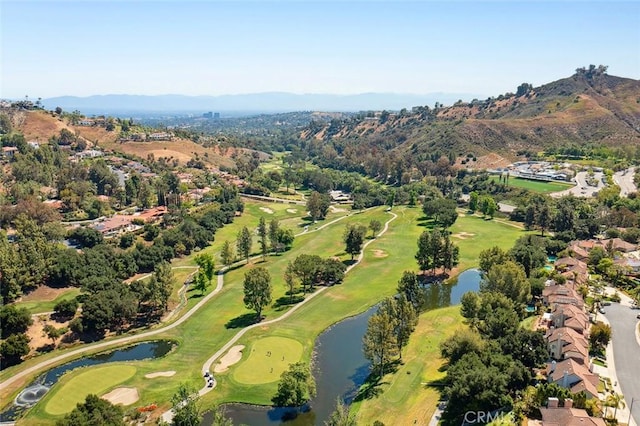 24775 Calle Serranona, Calabasas, CA 91302 - aerial view of property and surrounding area featuring a water and mountain view, a local golf course, and nearby suburban area