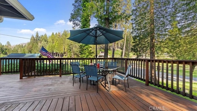 9 Apple Hill Cir, Berry Creek, CA 95916 - wooden terrace featuring outdoor dining space