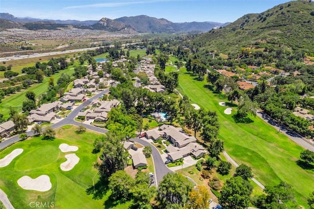 4119 Oak Island Ln, Fallbrook, CA 92028 - aerial perspective of suburban area with a golf club and a water and mountain view