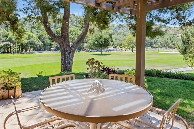 4119 Oak Island Ln, Fallbrook, CA 92028 - view of patio featuring a pergola, view of golf course, and outdoor dining area