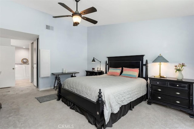 4119 Oak Island Ln, Fallbrook, CA 92028 - bedroom featuring light carpet and a ceiling fan