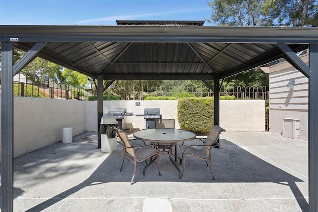 4119 Oak Island Ln, Fallbrook, CA 92028 - view of patio / terrace featuring a gazebo, outdoor dining area, and grilling area
