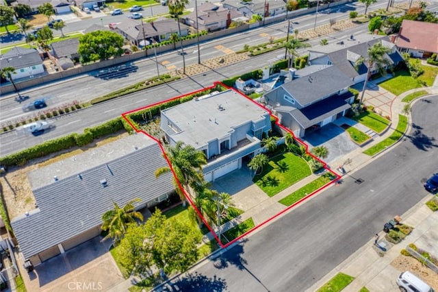 1713 Roanoke St, Placentia, CA 92870 - aerial view of residential area featuring property boundaries highlighted