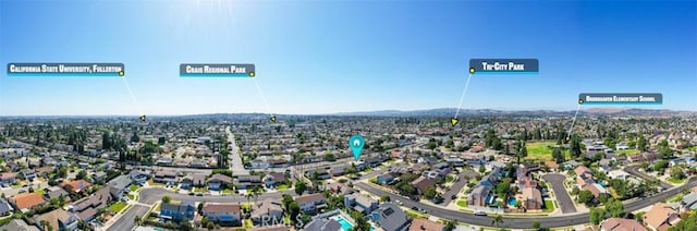 1713 Roanoke St, Placentia, CA 92870 - aerial view of property's location with nearby suburban area