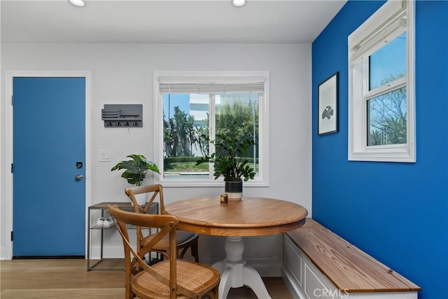 21322 S Western Ave, Torrance, CA 90501 - dining space with breakfast area, recessed lighting, wood finished floors, and baseboards
