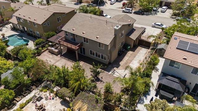 12614 Torrey Pine Rd, Moreno Valley, CA 92555 - aerial perspective of suburban area featuring a pool area
