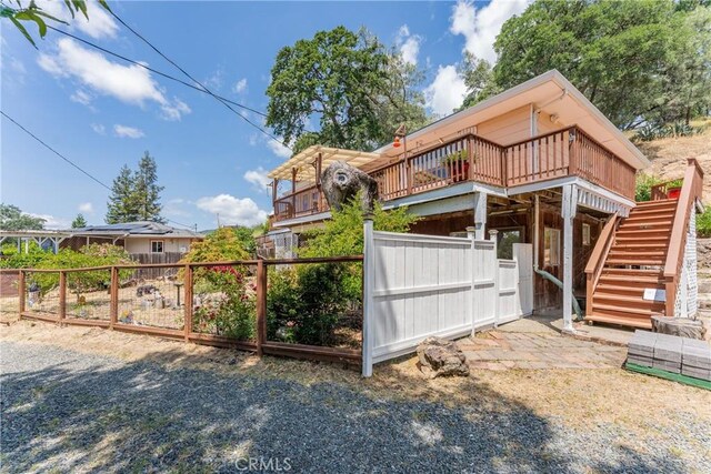 3788 Lakeview Ter, Lucerne, CA 95458 - view of front of property featuring a wooden deck and stairway