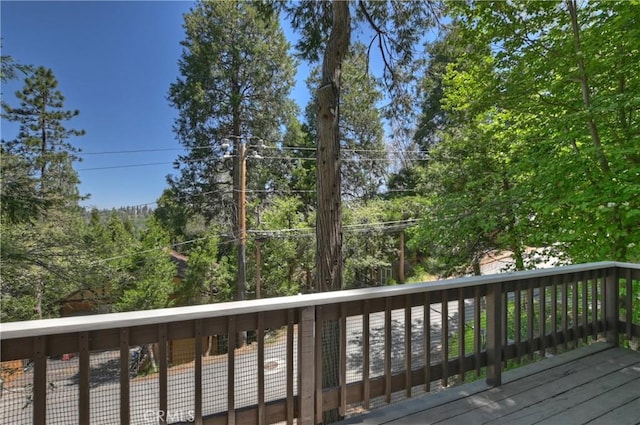 23819 Scenic Dr, Crestline, CA 92325 - view of wooden deck