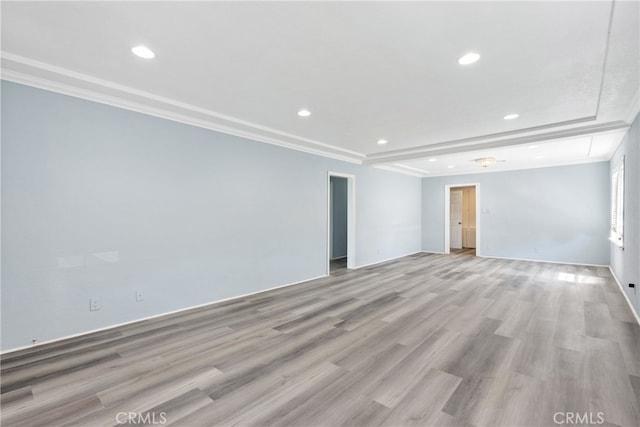 9232 S 7th Ave, Inglewood, CA 90305 - empty room featuring recessed lighting, crown molding, light wood finished floors, and baseboards