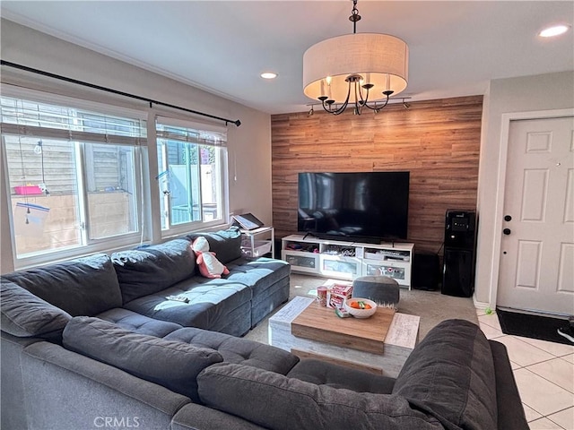 9900 Tagus St Unit 30, Pico Rivera, CA 90660 - living area with light tile patterned floors and recessed lighting