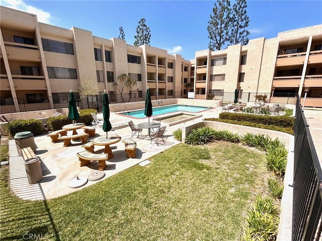 351 N Ford Ave Unit 232, Fullerton, CA 92832 - community pool featuring a yard, a patio area, and a jacuzzi