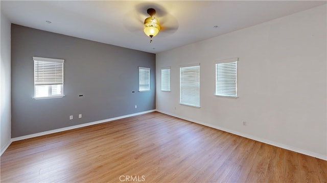4322 Waterside Ln, Oxnard, CA 93035 - empty room featuring light wood finished floors, ceiling fan, and baseboards