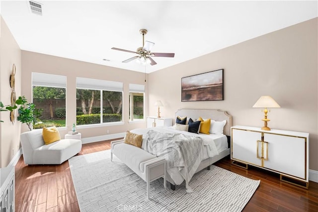 7064 Isle Ct, Rancho Cucamonga, CA 91739 - bedroom with wood finished floors, baseboards, and ceiling fan