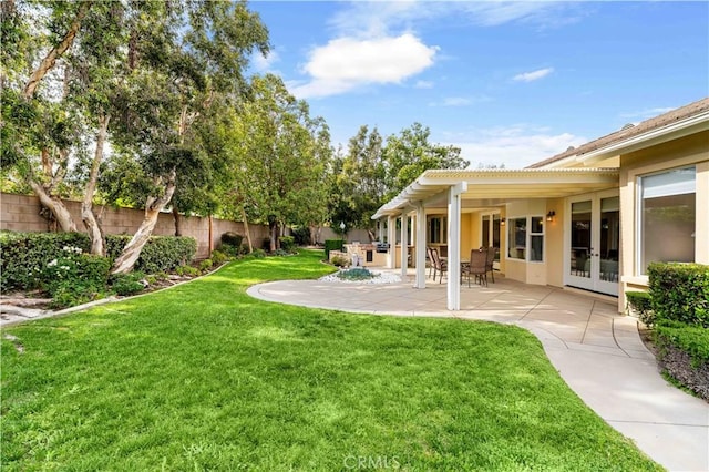 7064 Isle Ct, Rancho Cucamonga, CA 91739 - view of yard featuring french doors and a patio area