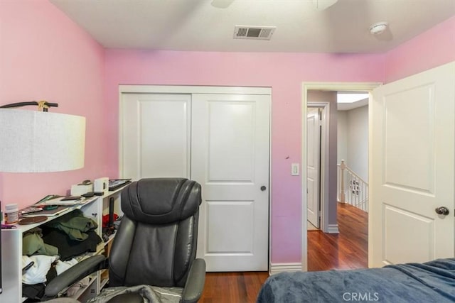 23402 Brookdale Ln Unit 56, Valencia, CA 91355 - bedroom featuring dark wood finished floors and a closet
