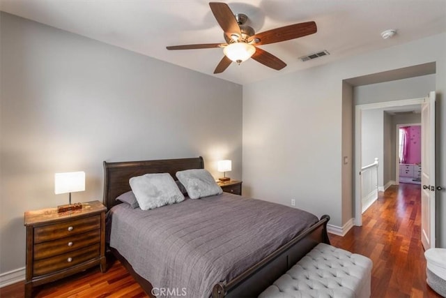 23402 Brookdale Ln Unit 56, Valencia, CA 91355 - bedroom with wood finished floors and a ceiling fan